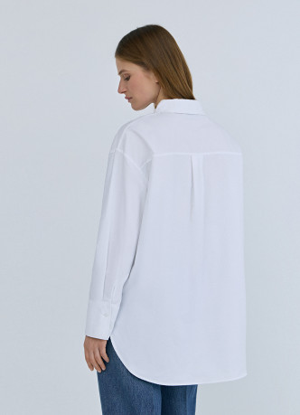 Свободная рубашка из хлопка Оксфорд