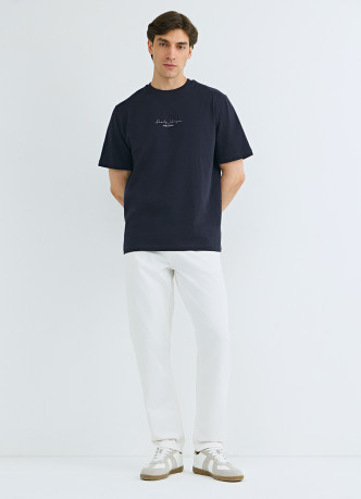 Футболка из плотного хлопка с текстовым принтом