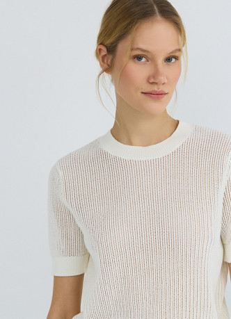 Ажурный джемпер с коротким рукавом