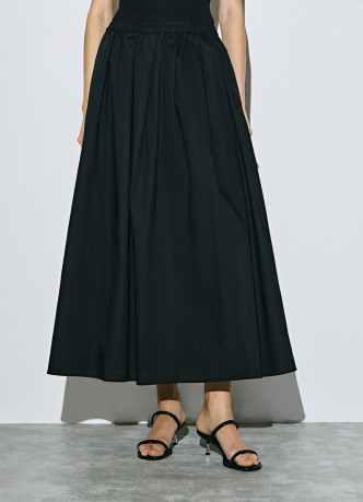 Юбка миди А-силуэта с эластичным поясом