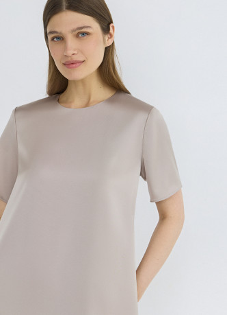 Сатиновое платье-футболка