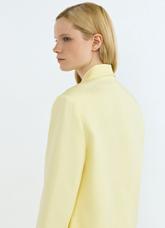 Двубортный жакет из лиоцелла и льна