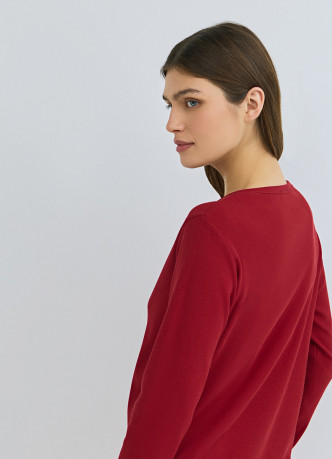 Пижамный лонгслив в рубчик