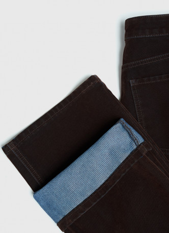 Прямые джинсы с бархатным напылением