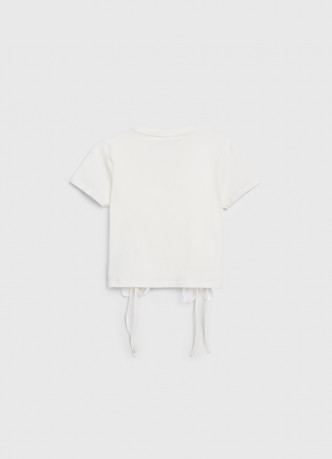 Футболка с драпировкой и завязками для девочек