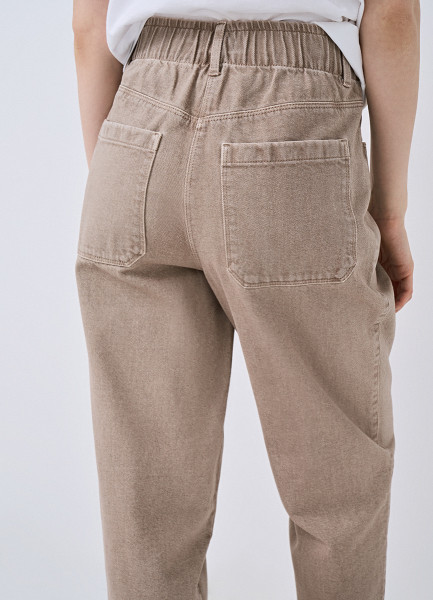Свободные брюки с эластичным поясом, Бежевый O`Stin LP6652O02-T3 - фото 5