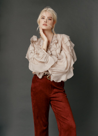 Блузка из лиоцелла с рюшами