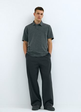 Поло из хлопка с эффектом стирки