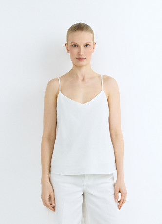 Топ изо льна на бретелях