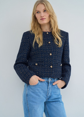Укороченный жакет из твида