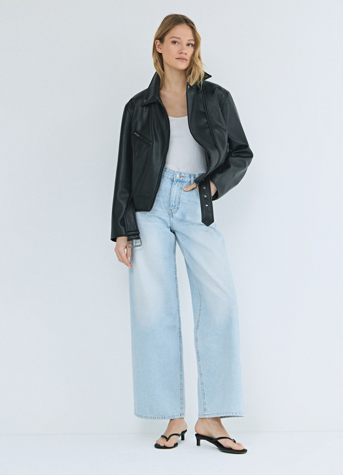 Ультраширокие джинсы с высокой посадкой