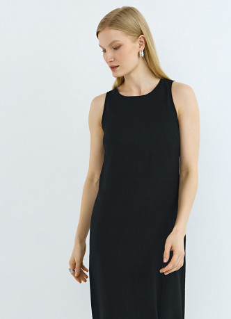 Платье А-силуэта из смесового льна