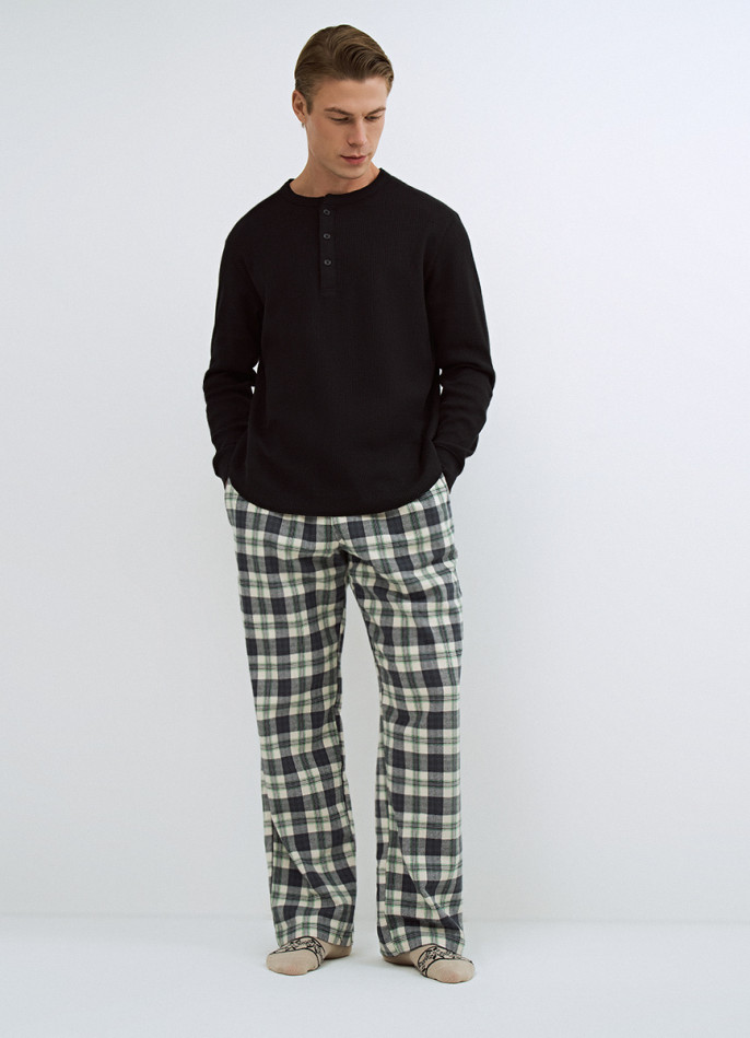 Лонгслив пижамный из текстурной ткани