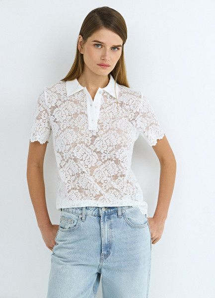 Поло из кружева Белый 2599₽