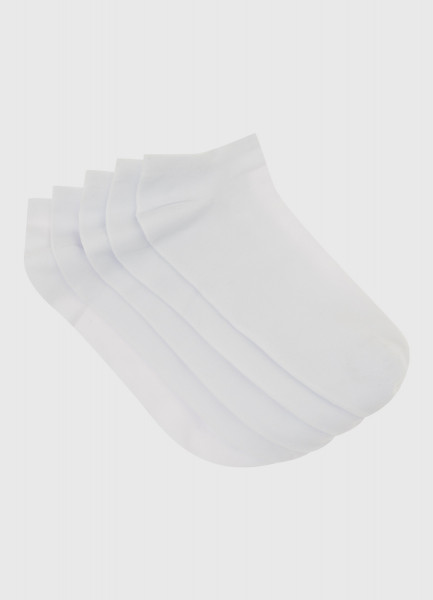 Базовые носки-сникерсы, 5 пар, Белый