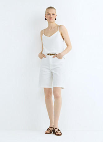 Топ изо льна на бретелях