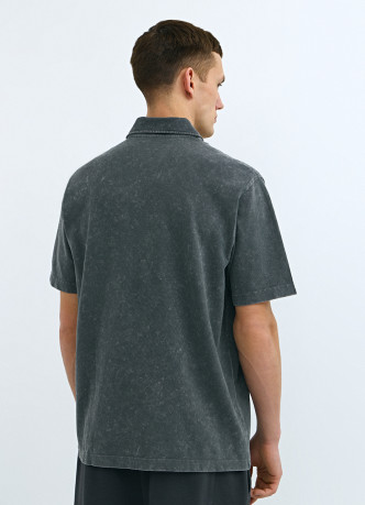 Поло из хлопка с эффектом стирки