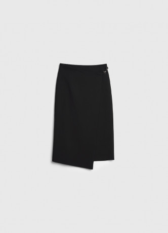 Прямая юбка миди на запах