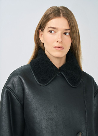 Дублёнка с искусственным мехом