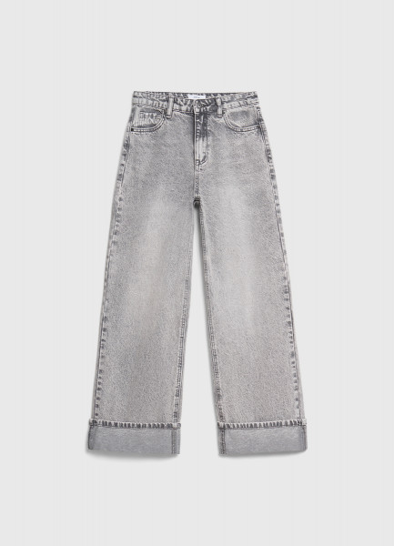 

Широкие джинсы Wide leg для девочек, Серый