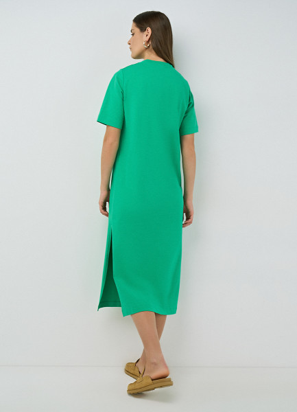 Трикотажное платье, Зеленый O`Stin LT4679O02-45, размер 50 - фото 3