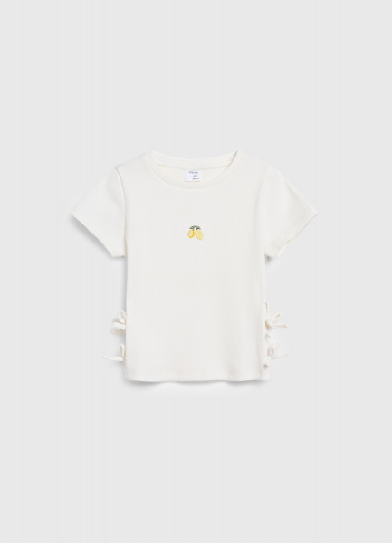 

Футболка с бантами и вышивкой для девочек, Белый