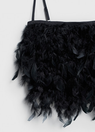 Топ с натуральными перьями