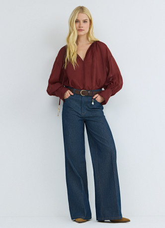 Блузка из тенселя с завязками