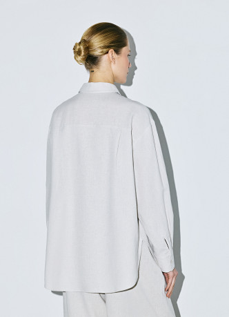 Рубашка с длинным рукавом из смесового льна