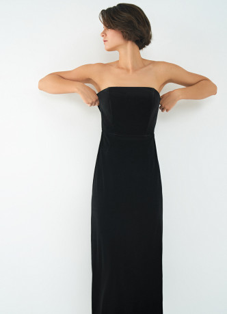 Бархатное платье-бюстье