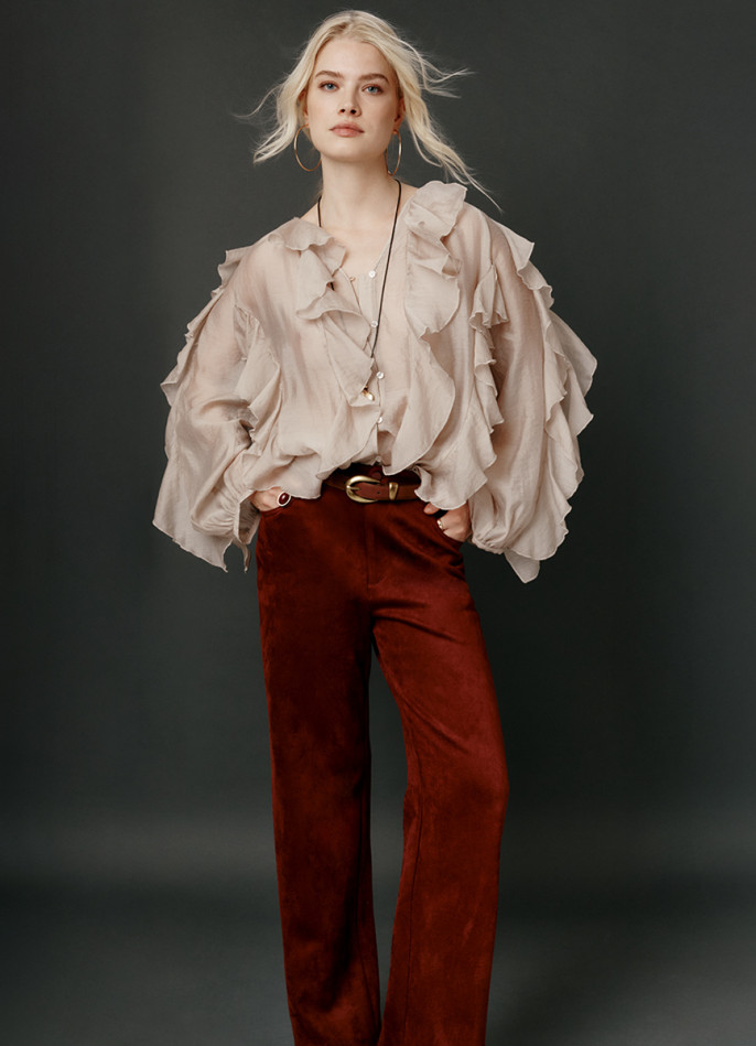 Блузка из лиоцелла с рюшами