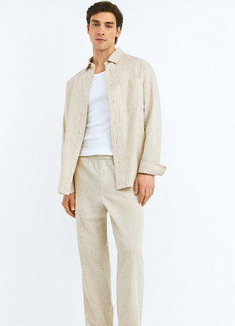 Брюки изо льна и хлопка