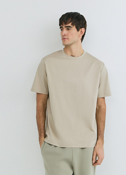 

Футболка из мерсеризованного хлопка, Бежевый