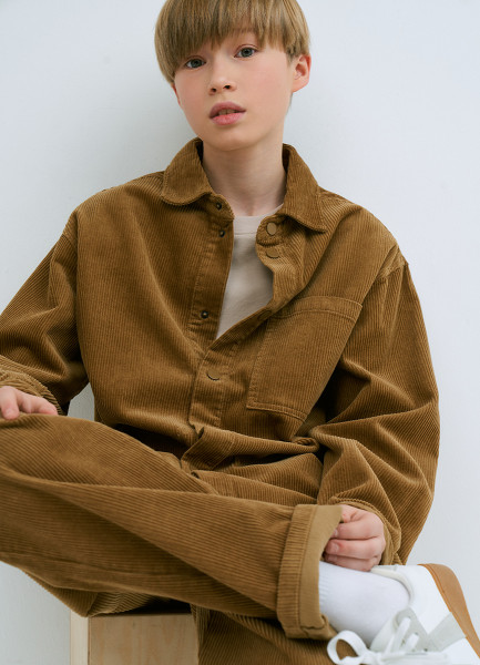 

Рубашка из вельвета для мальчиков, Бежевый