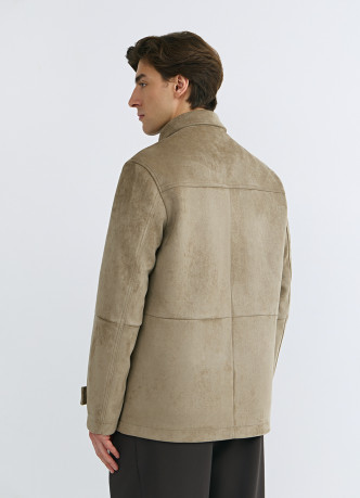 Куртка из искусственной замши с карманами