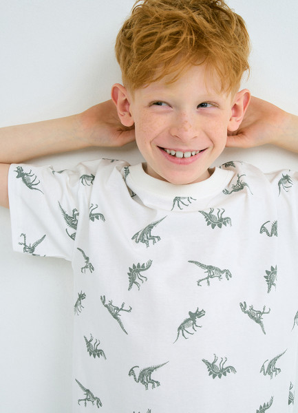 

Футболка с принтом для мальчиков, Бежевый