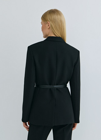 Двубортный жакет с поясом