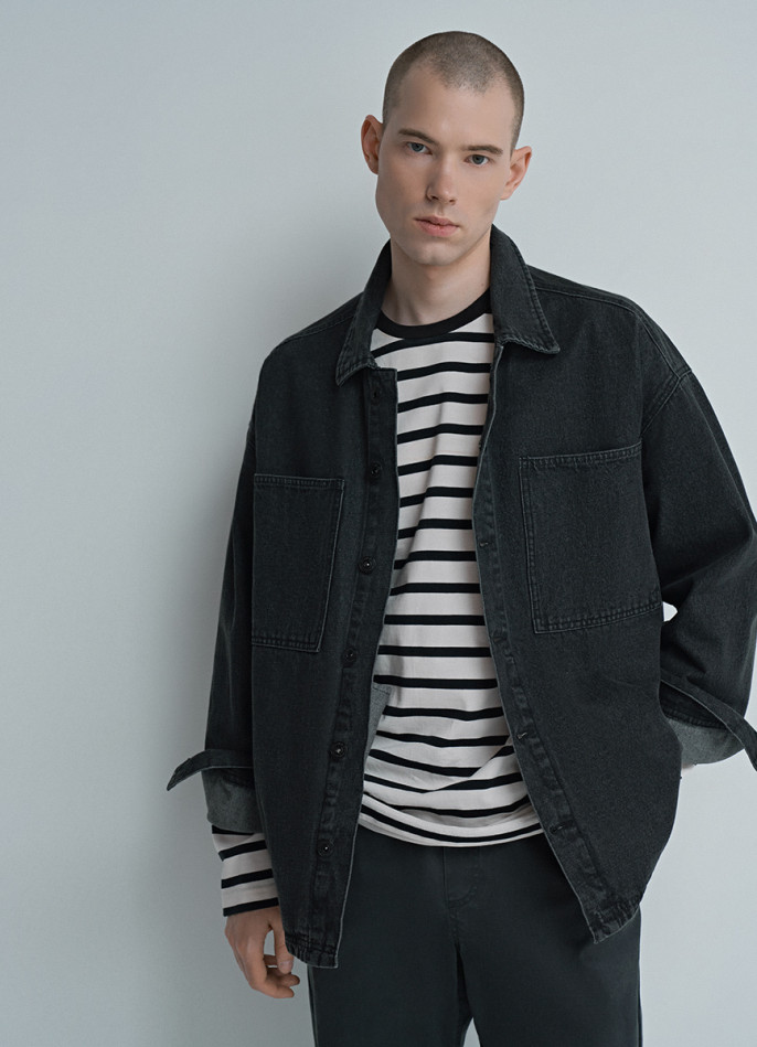 Джинсовая куртка-рубашка