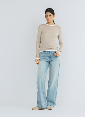 Лонгслив с содержанием модала и шёлка