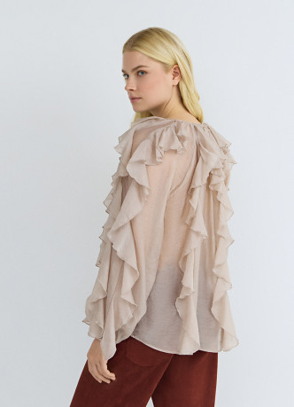 Блузка из лиоцелла с рюшами