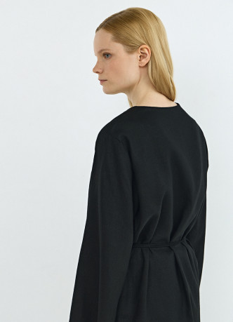 Рубашка изо льна с завязкой