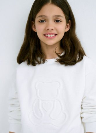 Свитшот с объёмным принтом для девочек