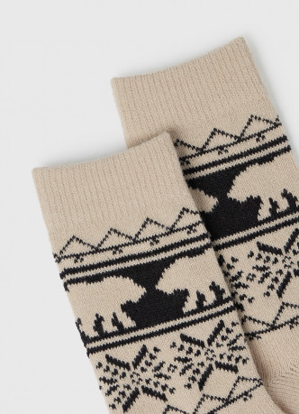 Тёплые носки с шерстью и узором