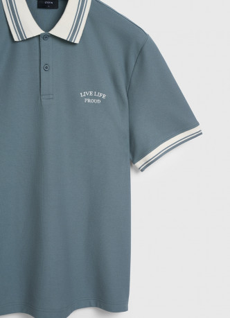 Поло из хлопка с принтом