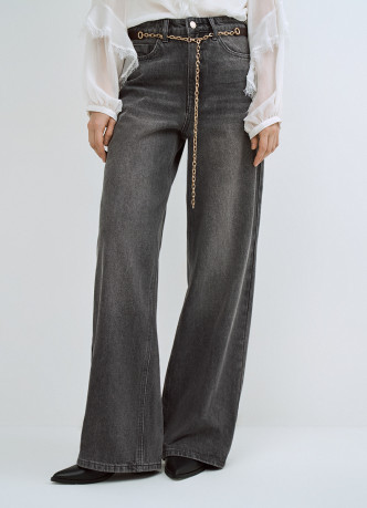 Широкие джинсы Wide leg с ремнём