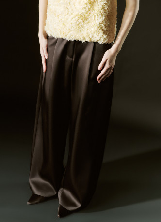 Атласные прямые брюки