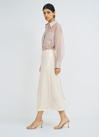 Прямая юбка с пайетками