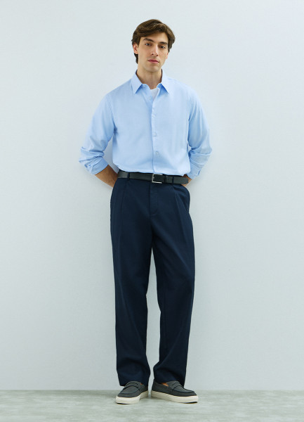 Чиносы изо льна, Синий