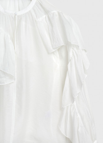 Блузка из лиоцелла с рюшами