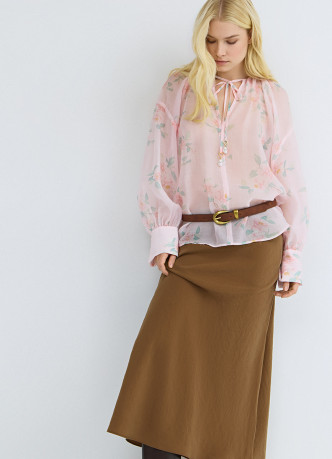 Блузка из тенселя с завязками